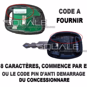 Clé de désactivation d'anti démarrage pour Renault clio 2 de 1995 à 2001 SQUALE - 1