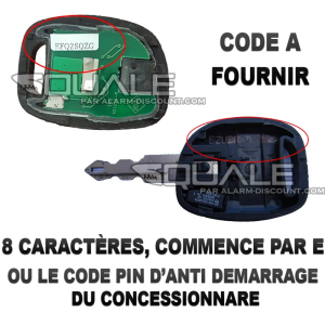 Clé de désactivation d'anti démarrage pour Renault clio 2 de 1995 à 2001 SQUALE - 1